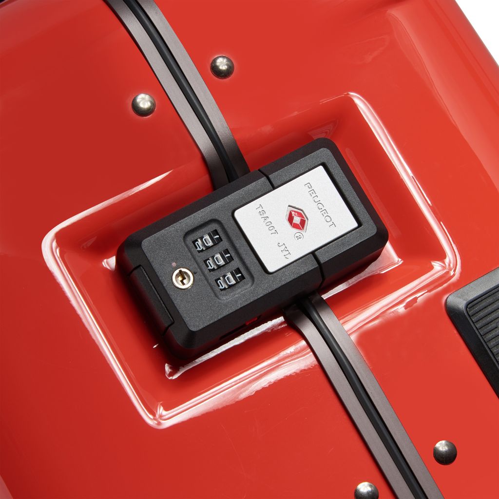 Peugeot Voyages 55cm Zipperless Carry On Luggage - Lightweight Spinner Suitcase with 360° Wheels for Air Travel, Business Trips & Weekend Getaways (Red)
