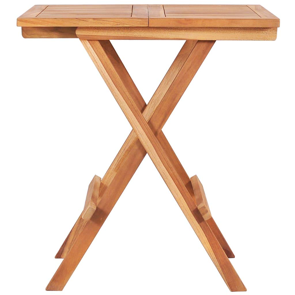 Premium Solid Teak Wood Bistro Table - Foldable Outdoor/Indoor Patio Furniture with Space-Saving Design, 23.6