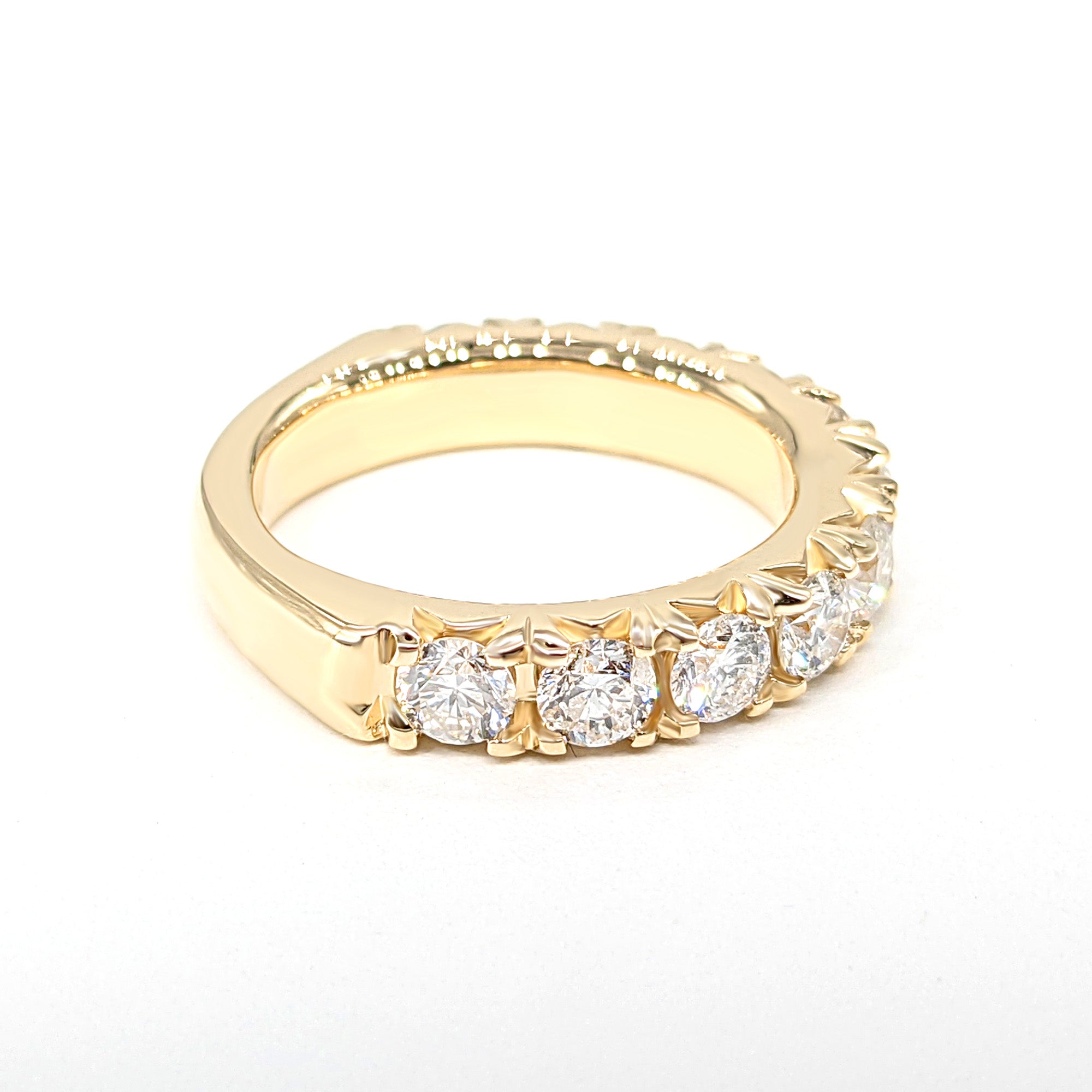 1.40 Carat French Pave Diamond Wedding Band - 11 Stone Engagement Ring for Women - Perfect for Bridal, Anniversary & Special Occasions