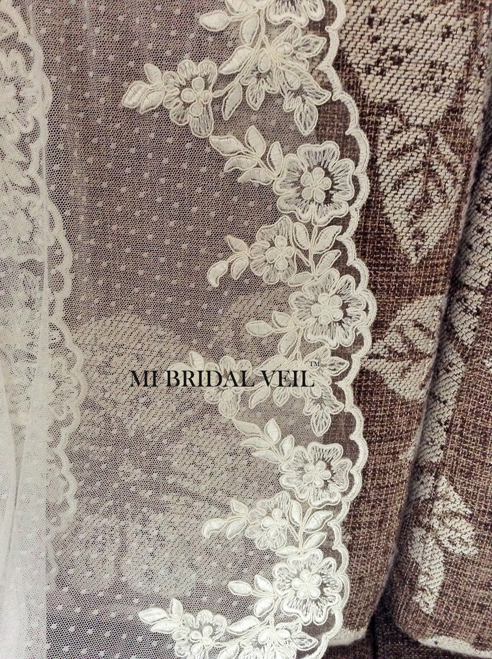 Polka Dot Wedding Veil - Vintage Inspired Mantilla Lace Bridal Veil for Bride | Perfect for Boho, Romantic & Vintage Wedding Ceremonies