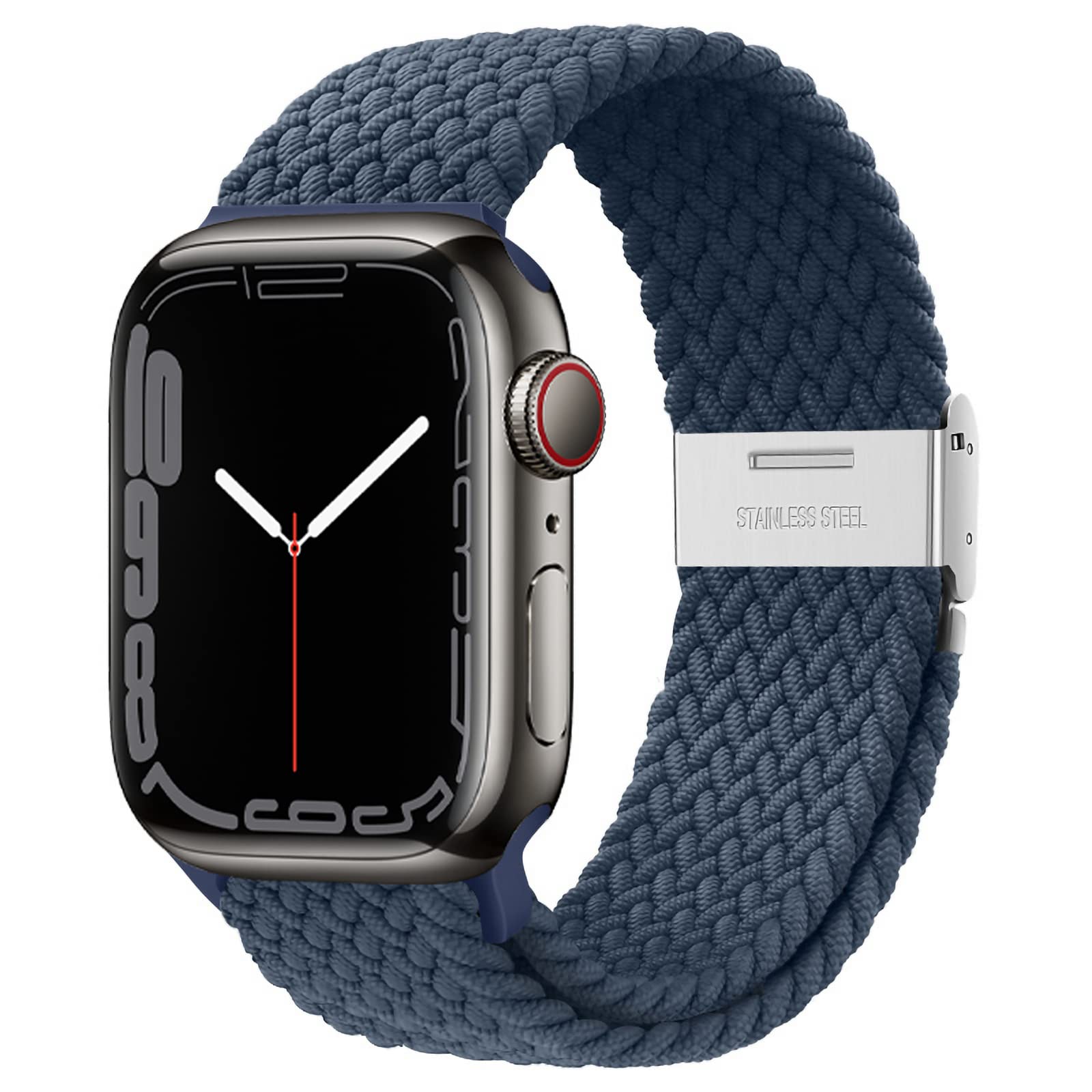 Braided Nylon Apple Watch Bands for Series 9/8/7/6/5/4/3/2/SE/Ultra/Ultra 2 - Adjustable, Breathable Replacement Strap for 38mm/40mm/41mm/42mm/44mm/45mm/49mm - Perfect for Workouts, Running & Everyday Wear