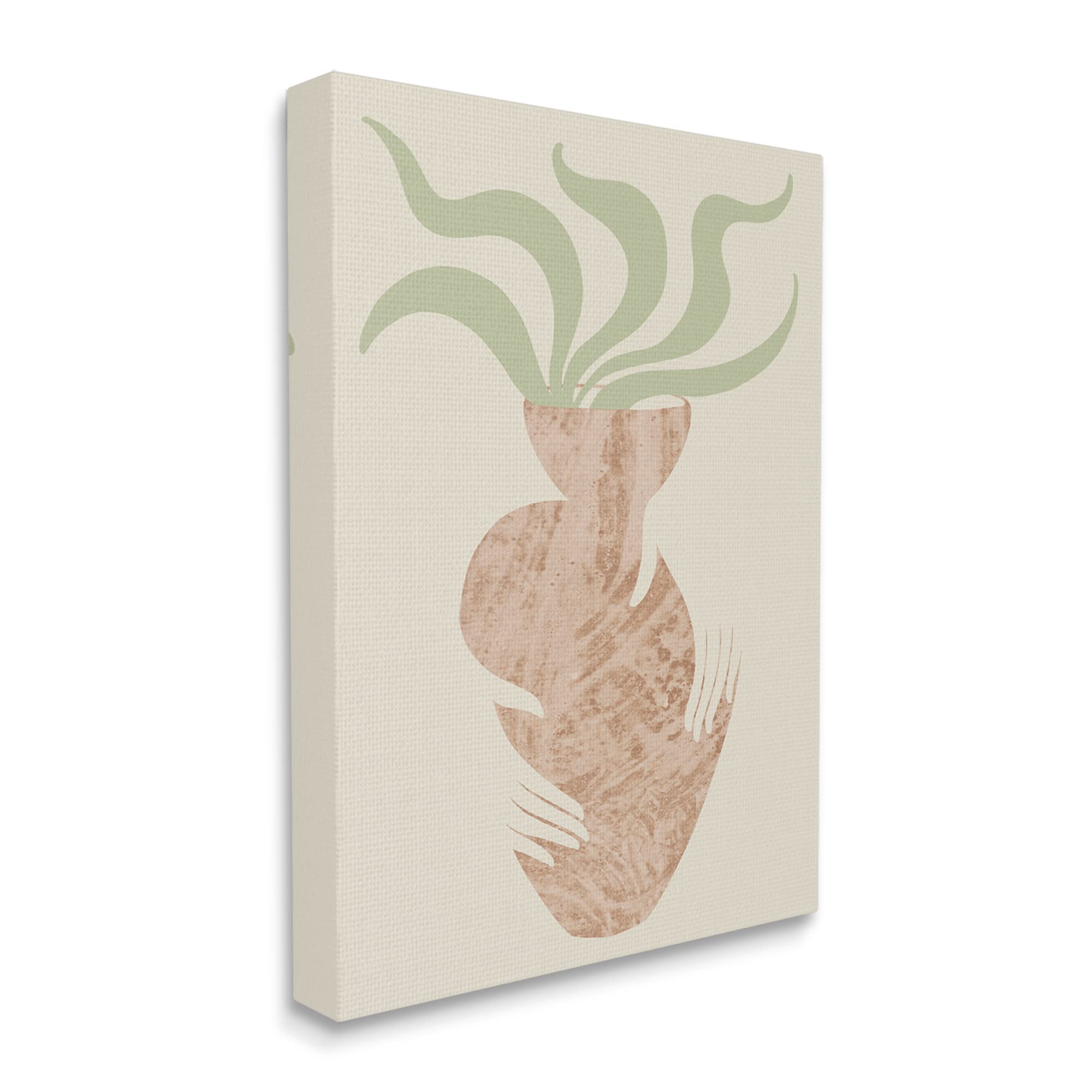 Stupell Industries Rustic Hands Holding Flower Plant Pot with Botanical Leaves - Farmhouse Home Decor by Lil' Rue | Perfect for Living Room, Kitchen, or Garden Decor