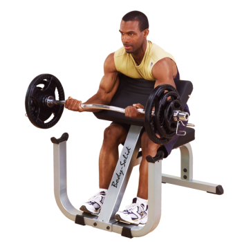 Body Solid GPCB329B Preacher Curl Bench - Adjustable Arm Pad for Bicep & Tricep Workouts - Perfect for Home Gym & Strength Training