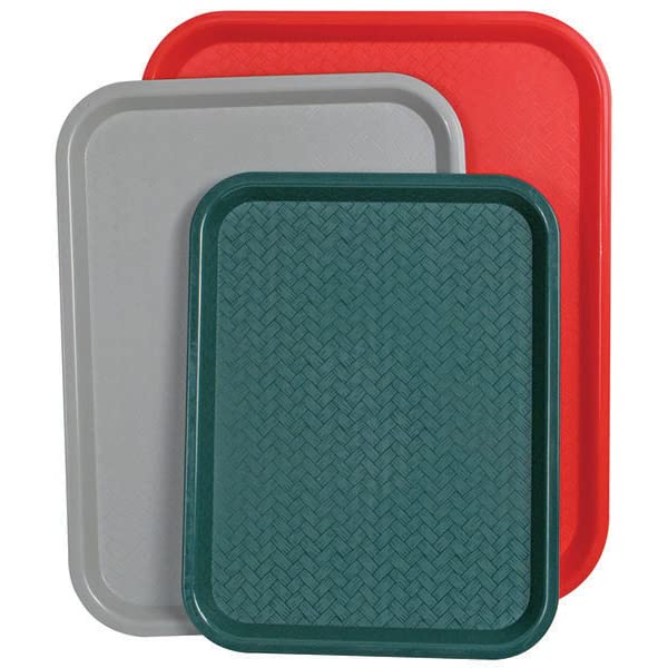 Winco 12x16 Inch Green Fast Food Tray - Durable Plastic Serving Tray for Restaurants, Cafeterias, and Food Service - Perfect for Buffets, Catering, and Commercial Kitchens