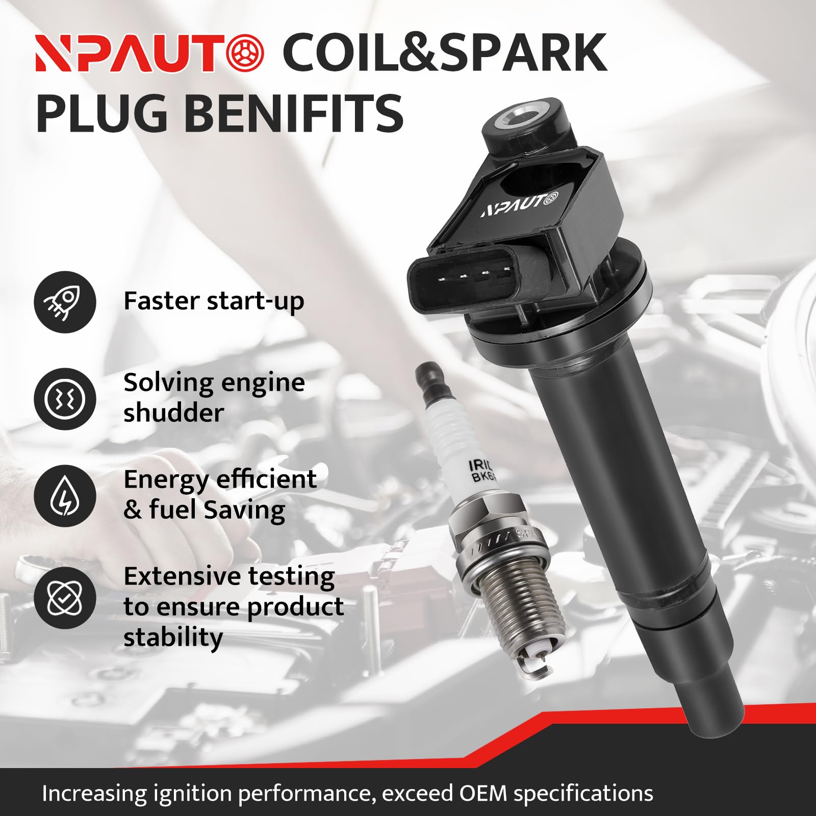 High Performance Ignition Coil Pack & Spark Plugs Set of 6 - Compatible with Lexus RX300 RX330 ES300 RX400h & Toyota Camry Highlander Sienna Solara Avalon (1999-2008 Models) - Perfect for Engine Tune-Up & Performance Enhancement