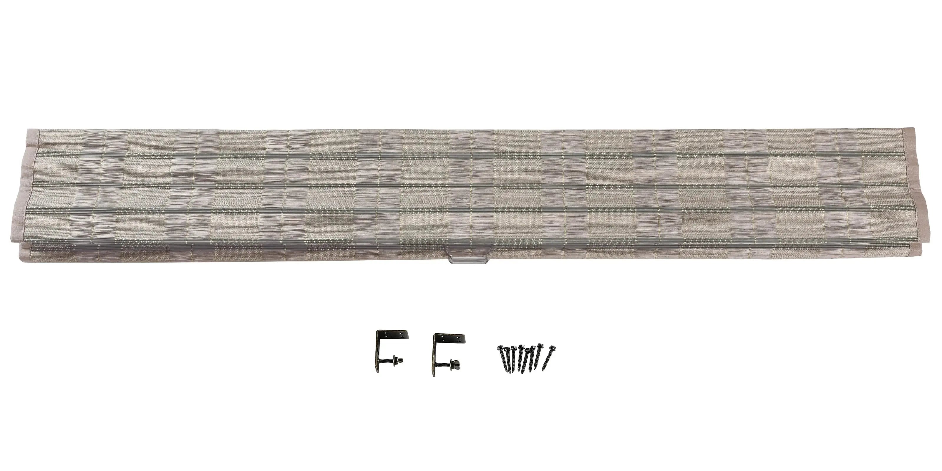 Natural Bamboo Woven Window Shade - Dove Grey Color | Eco-Friendly Paper Blinds for Living Room, Bedroom & Office Privacy