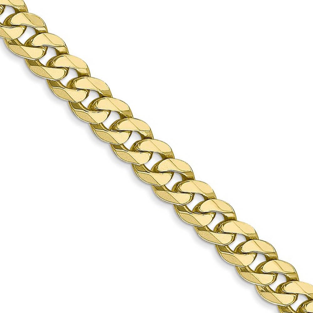 10k Yellow Gold Curb Chain Necklace 5.75mm - Elegant for Daily Wear