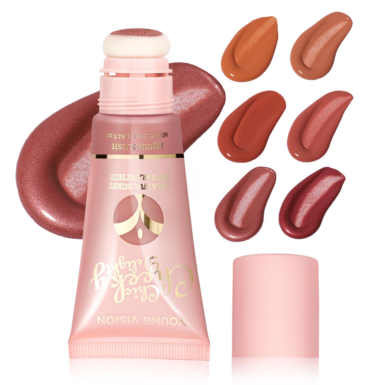 YOUNG VISION Matte Liquid Blush Wand - Velvety Cheek Tint for Natural Flush | Long-Lasting Liquid Blush with Buildable Coverage | Blendable & Lightweight Formula | 25ml/0.84 fl oz | Perfect for Everyday Makeup & Special Occasions