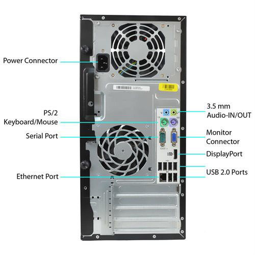 HP Tower Desktop Computer - Core 2 Duo Processor, Windows 7 Pro, 19