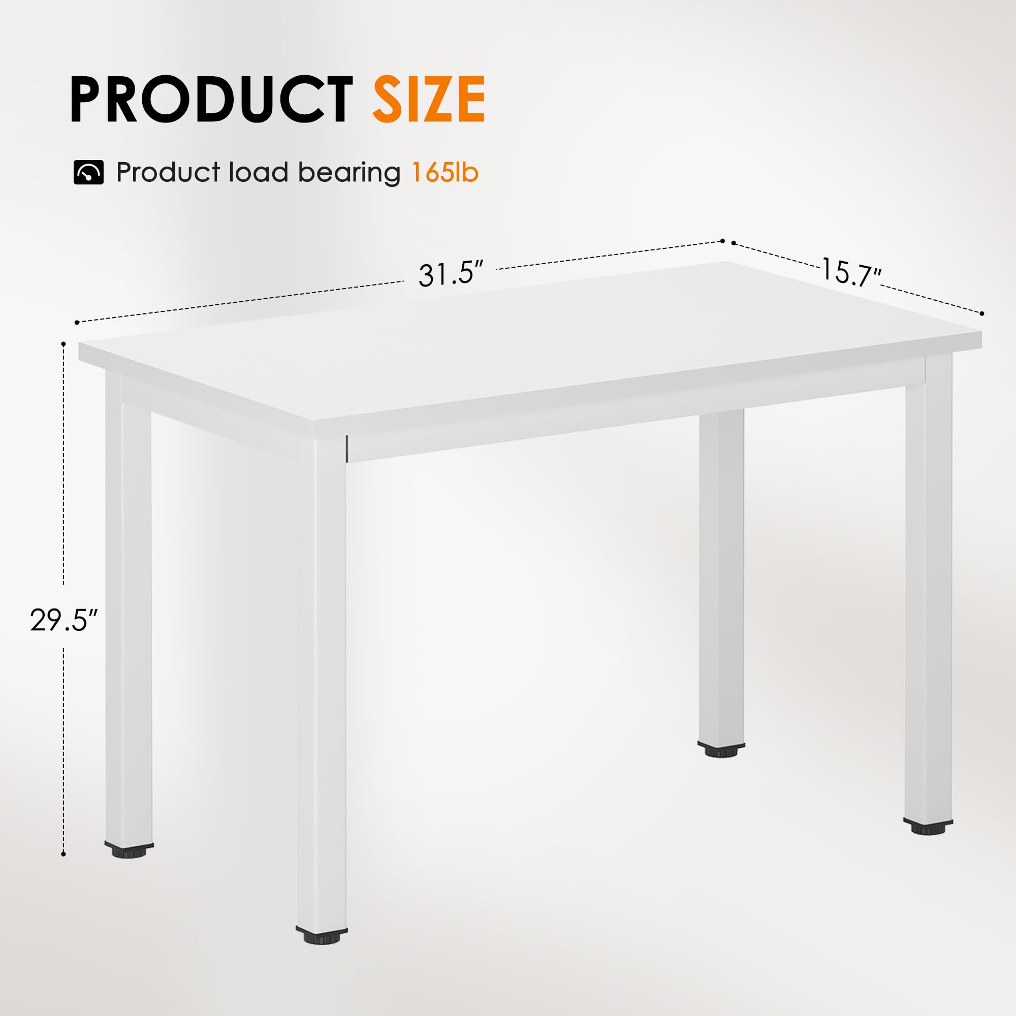 Modern Simple Computer Desk 31.5 Inch - Home Office Writing Study Desk with Sturdy Design, White | Perfect for Small Spaces, Remote Work & Online Learning