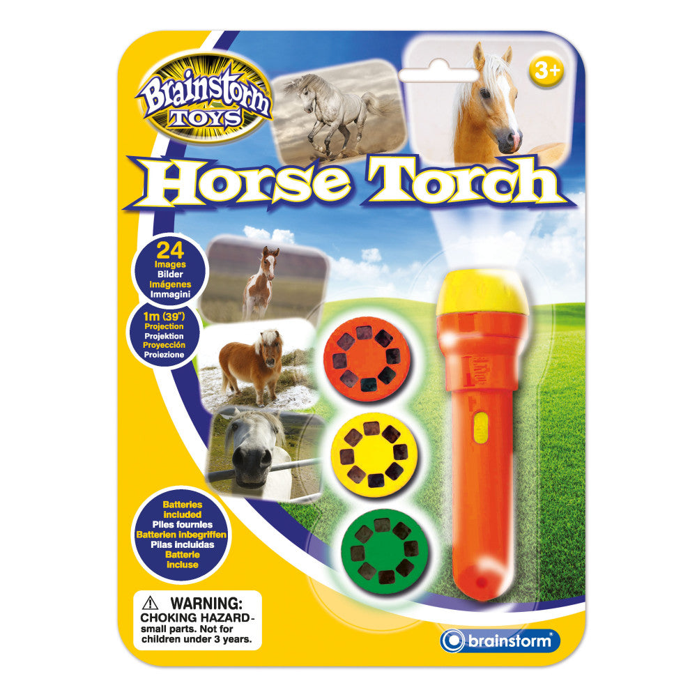 Brainstorm Toys Horse Flashlight and Projector - Educational Animal Toy for Kids | Fun Learning & Bedtime Storytelling