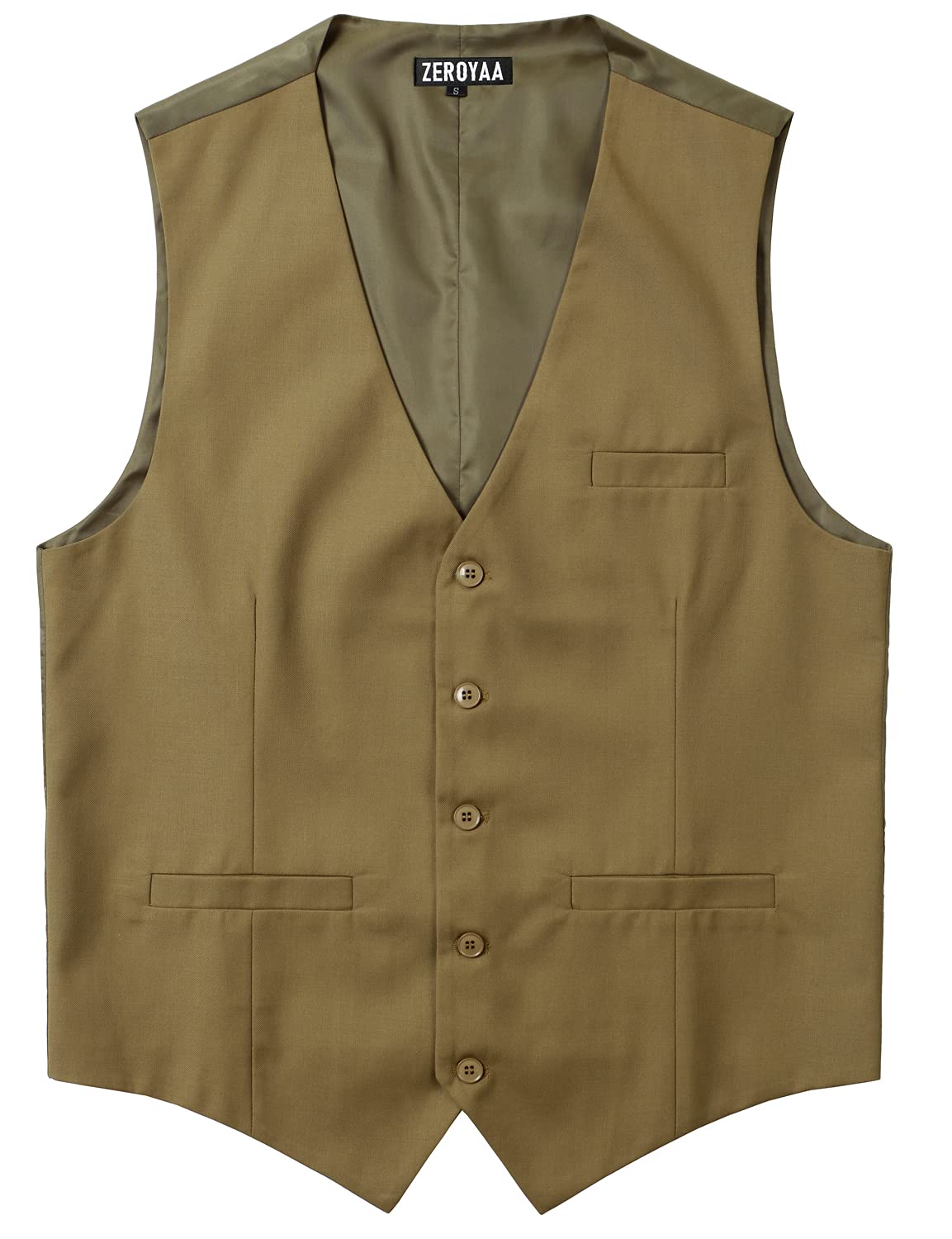ZEROYAA Men's Slim Fit 3-Pocket Formal Vest for Suit & Tuxedo | Business Casual & Wedding Attire | Perfect for Office, Cocktail Parties & Special Occasions