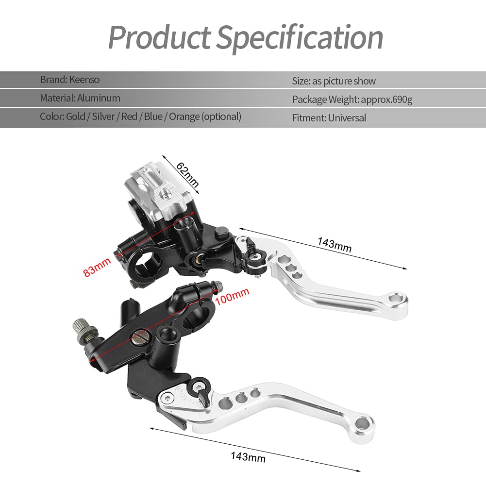 Keenso Universal Motorcycle Brake & Clutch Levers Set - 7/8
