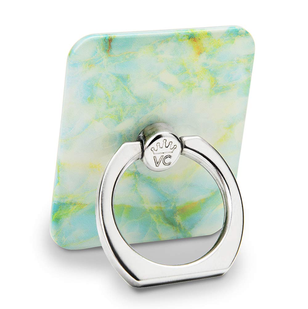 Velvet Caviar Phone Ring Holder - Grip & Stand for iPhone, Galaxy - Green Marble for Secure Use