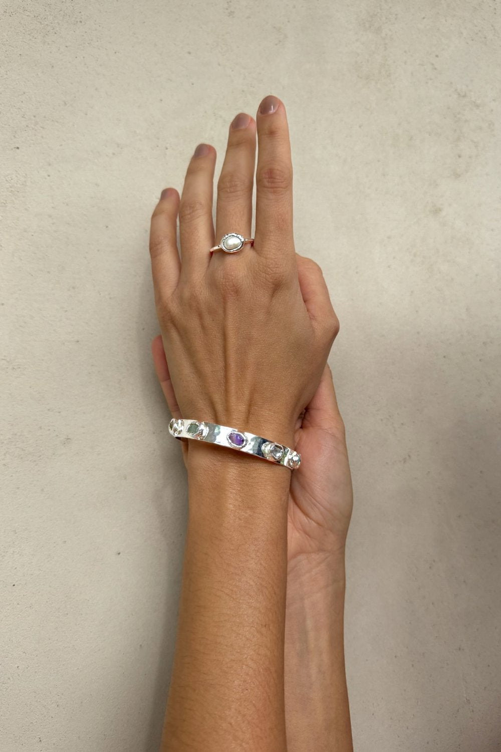 Silver Rainbow Cuff Bracelet for Women - Elegant Fashion Jewelry for Parties, Weddings & Everyday Wear