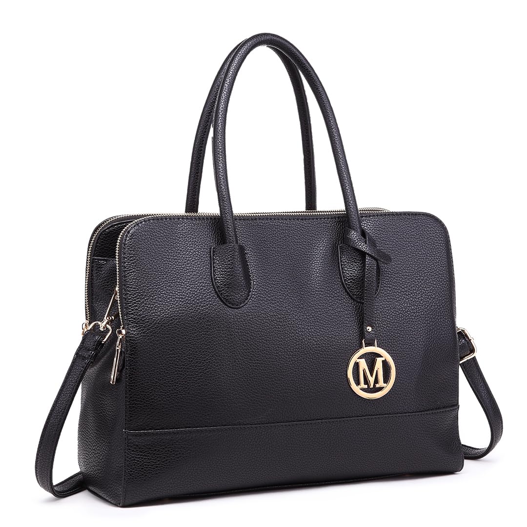 Miss Lulu Large Waterproof PU Leather Tote Bag for Women - 14 Inch Laptop Work Bag with Multiple Compartments - Perfect for Office, School & Travel Accessories