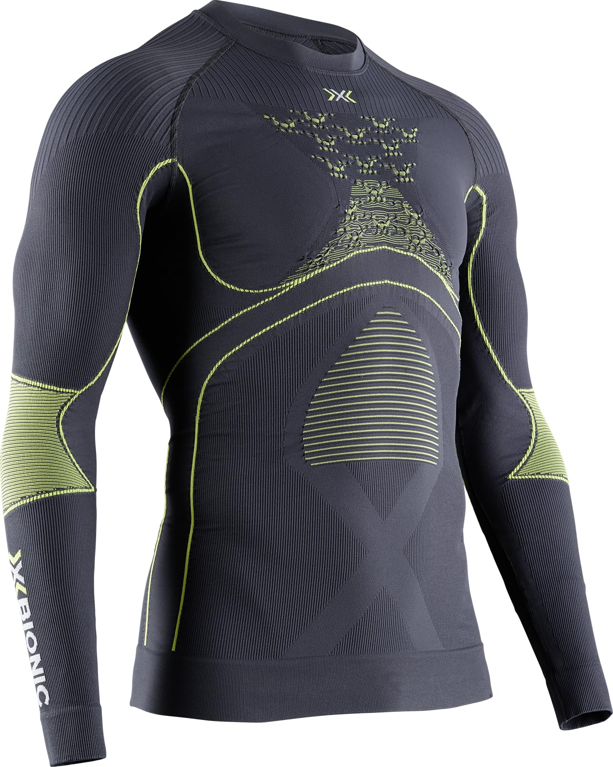 X-Bionic Energy Accumulator 4.0 Men's Performance Long Sleeve Baselayer Shirt - Moisture Wicking, Temperature Regulating for Running, Hiking & Outdoor Sports