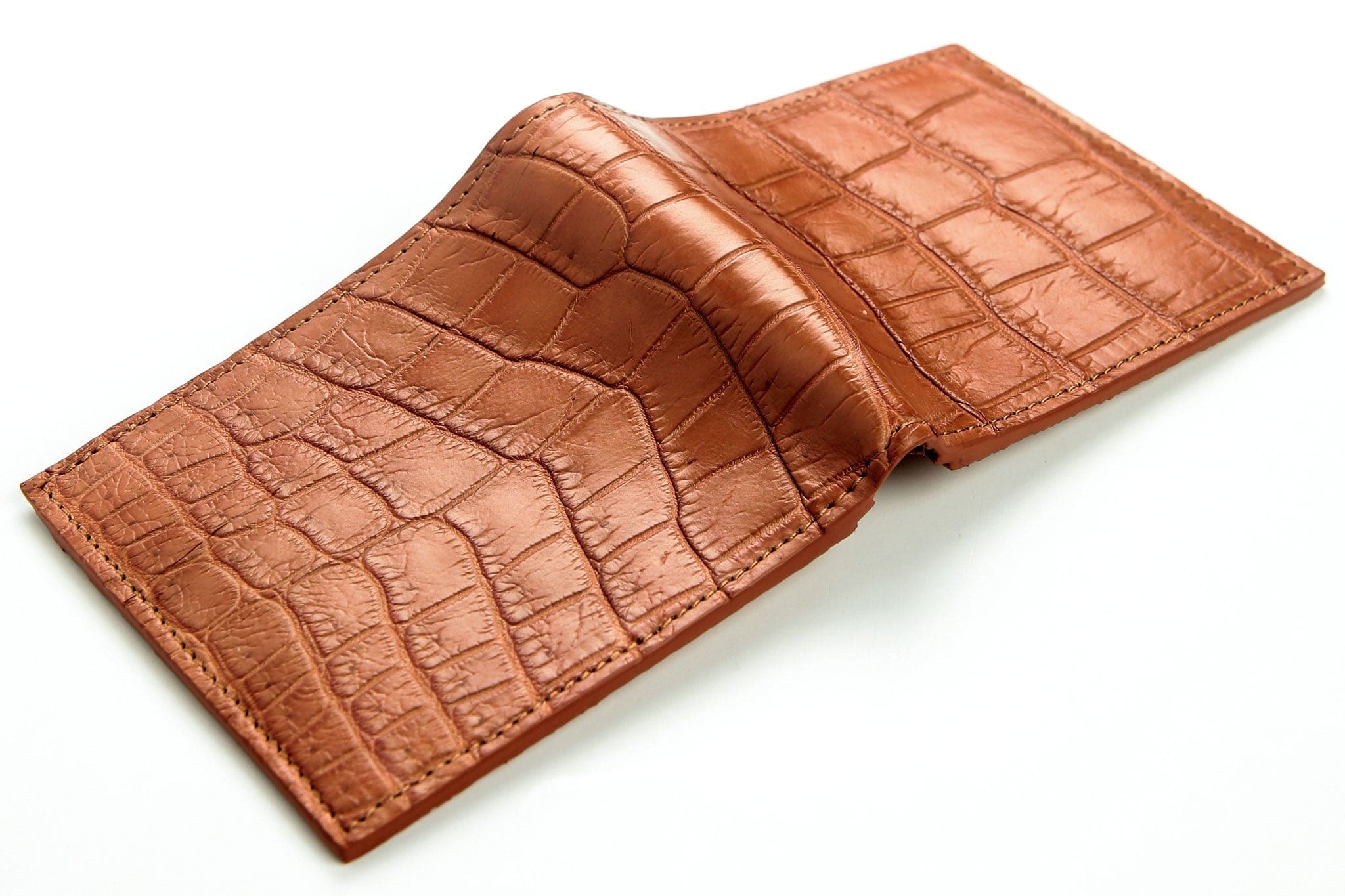 Premium Light Brown Genuine Crocodile & Ostrich Leather Wallet for Men - Luxury Slim Bifold Credit Card Holder (Perfect for Business, Travel & Everyday Use)