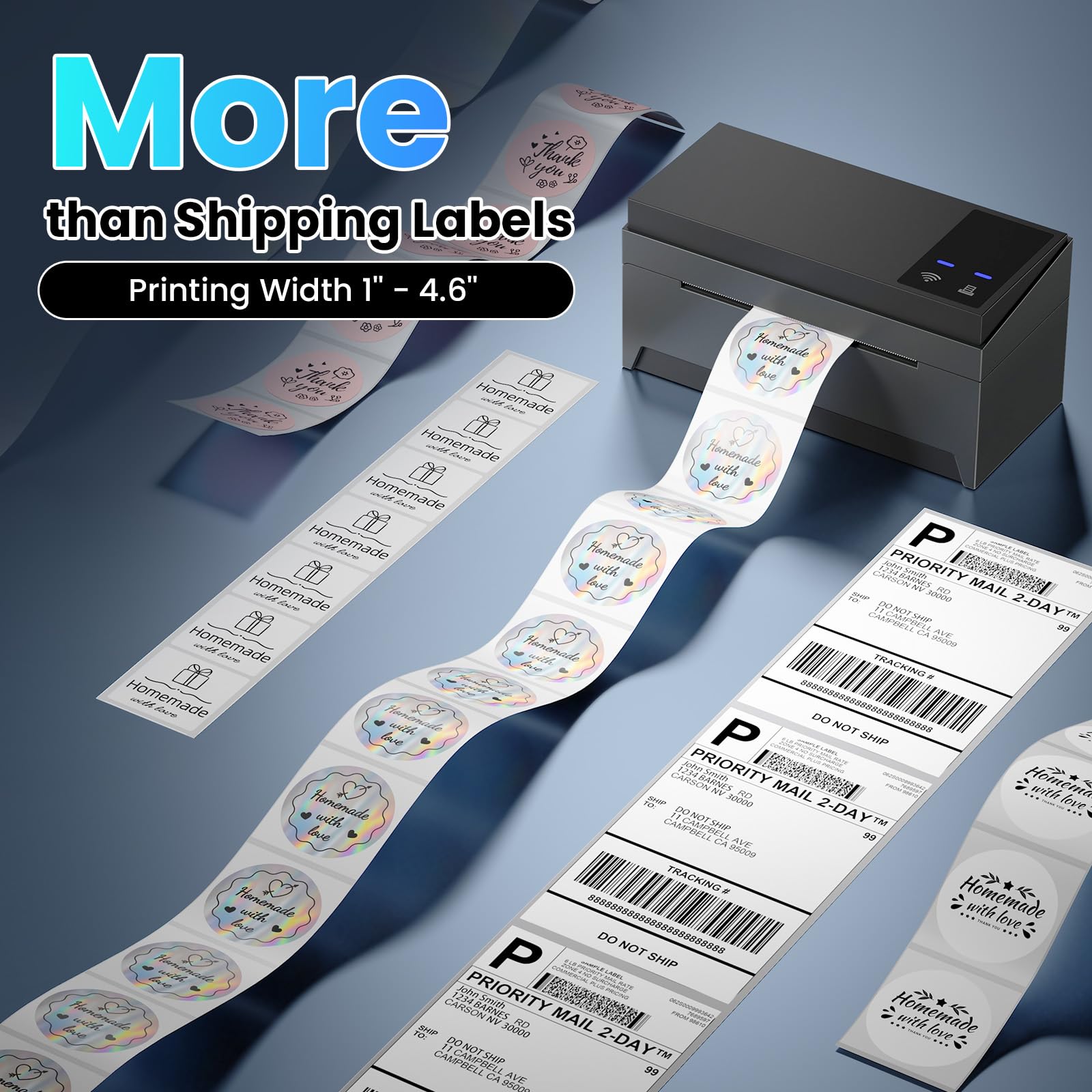 Wireless WiFi 4x6 Thermal Shipping Label Printer for Small Business - Compatible with eBay, USPS, Amazon, Shopify | Desktop Label Maker for E-commerce Packages, Online Stores & Home Shipping