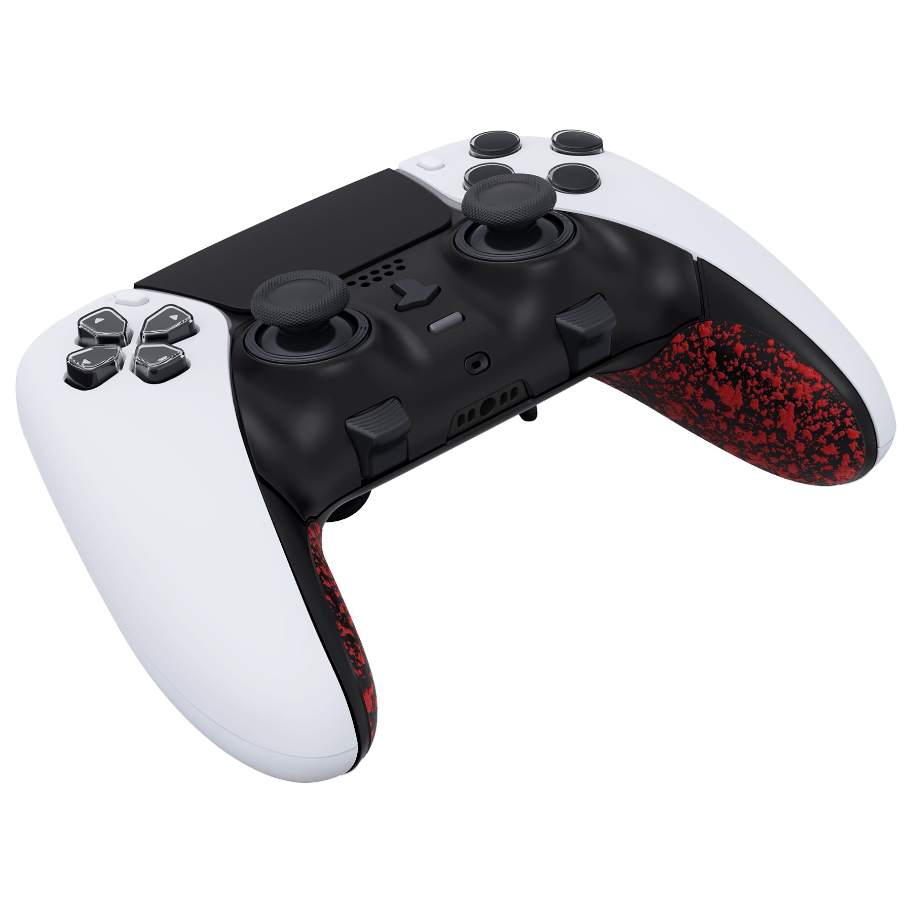 eXtremeRate Textured Red Top Bottom Shell Cover for PS5 Edge Controller - DIY Replacement Front & Back Clip, Custom Plates (CXQEGP014) - Perfect for Gaming, Customization & Controller Protection