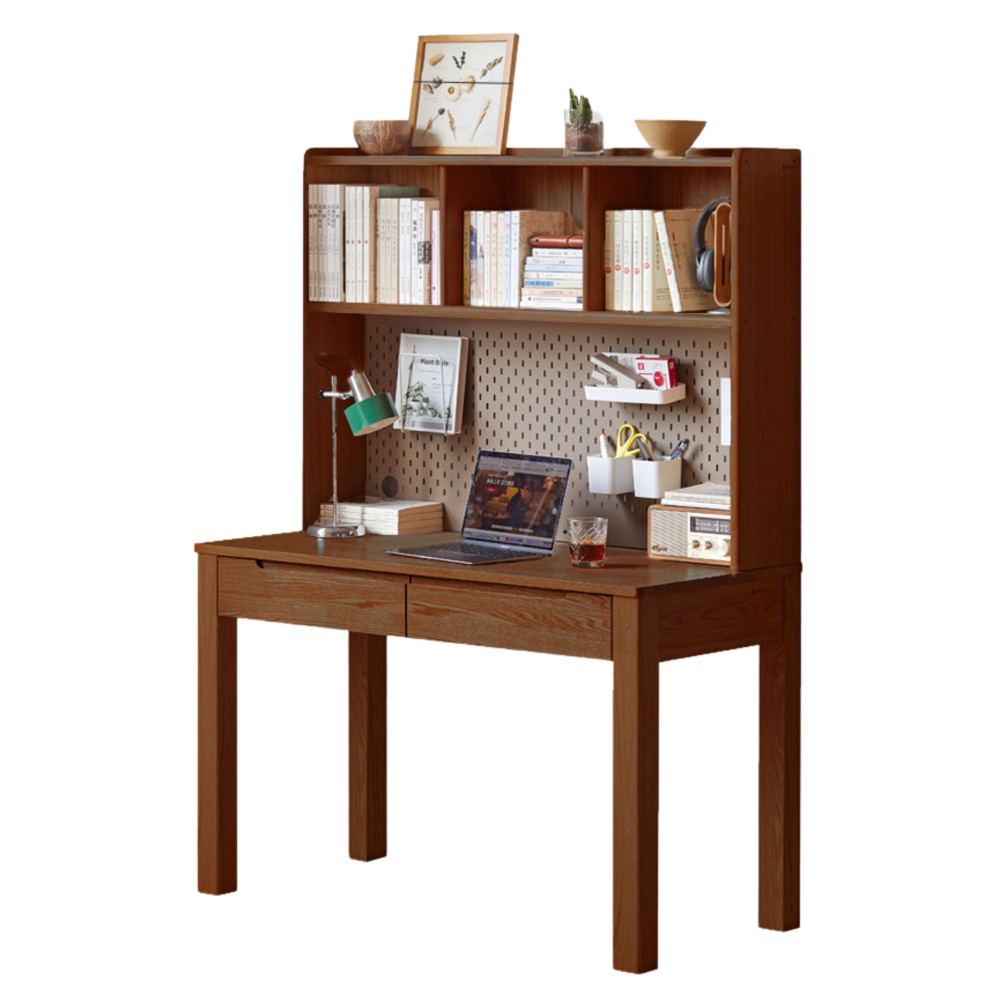 47.2x22x64.2 inch / 120x56x163сm / walnut Color / Oak two-drawer desk + 1.19m upper