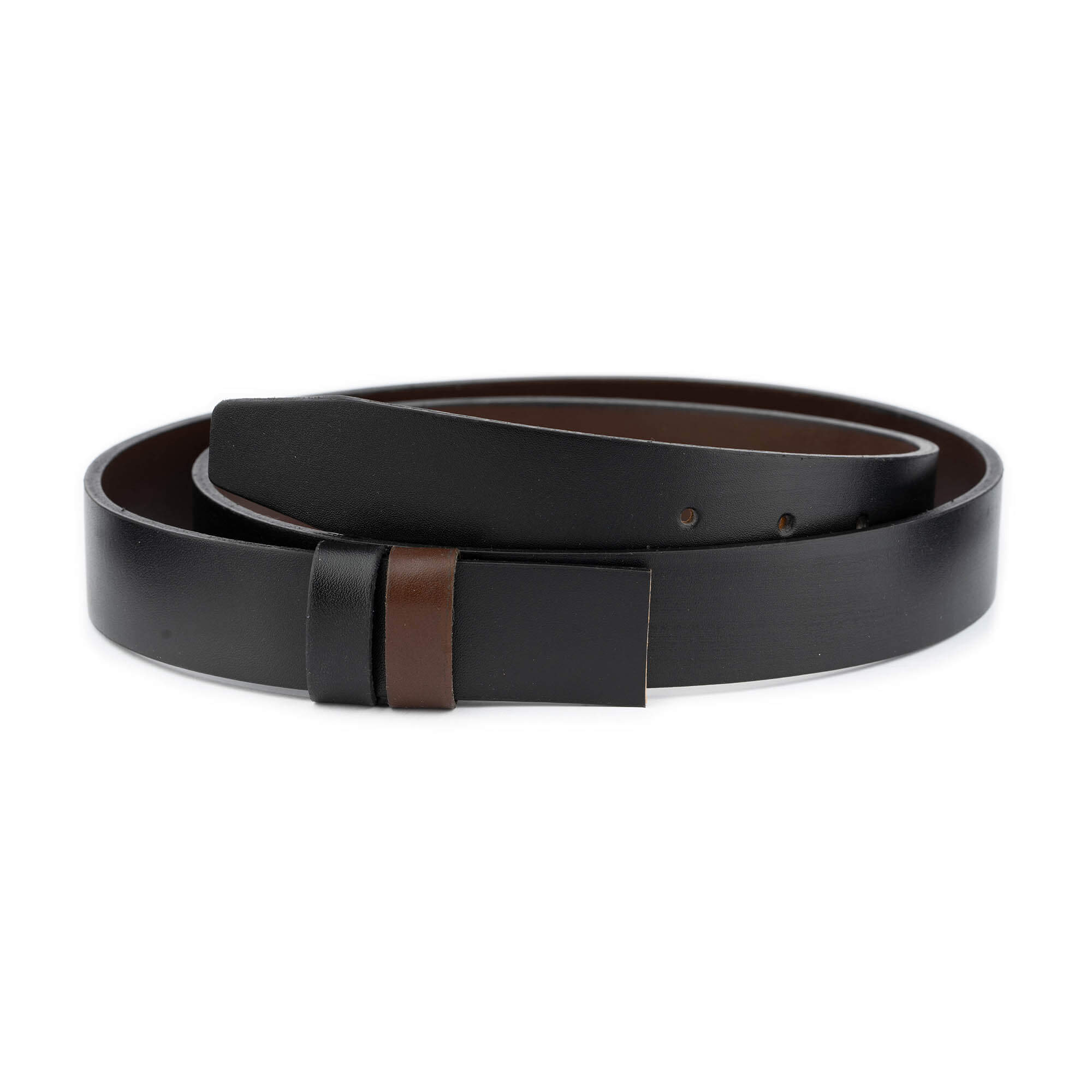 Black & Brown Men's Reversible Leather Belt with Dunhill Buckle Replacement - Premium Dress & Casual Strap for Business & Everyday Wear