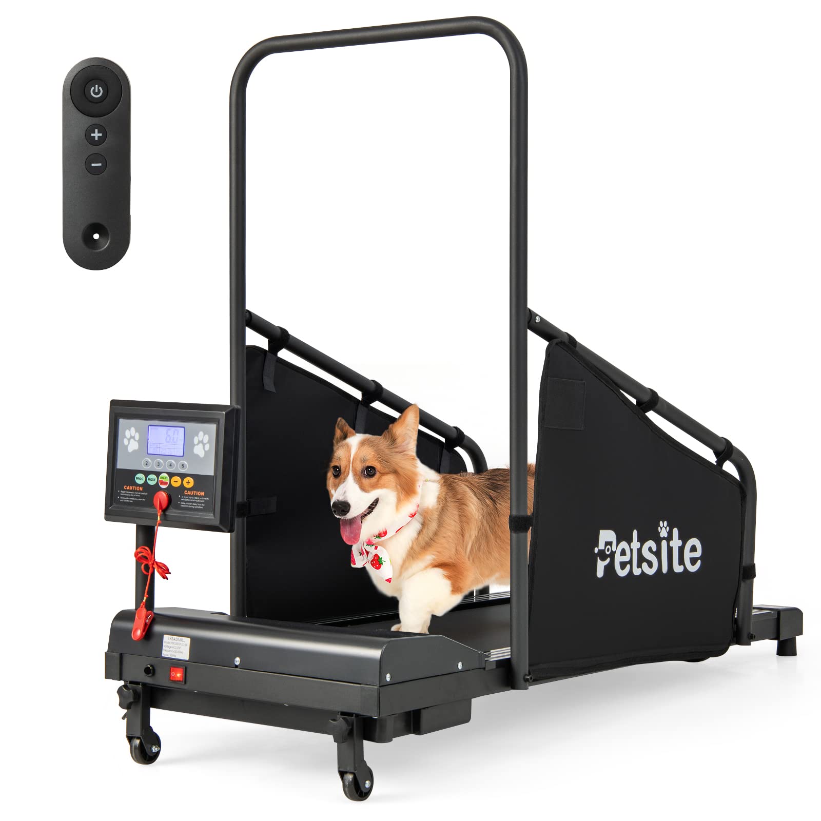 PETSITE Dog Treadmill for Small & Medium Dogs - Pet Exercise Running Machine with LCD Display, Supports Up to 220 lbs - Indoor Dog Fitness Equipment for Home Training & Weight Management