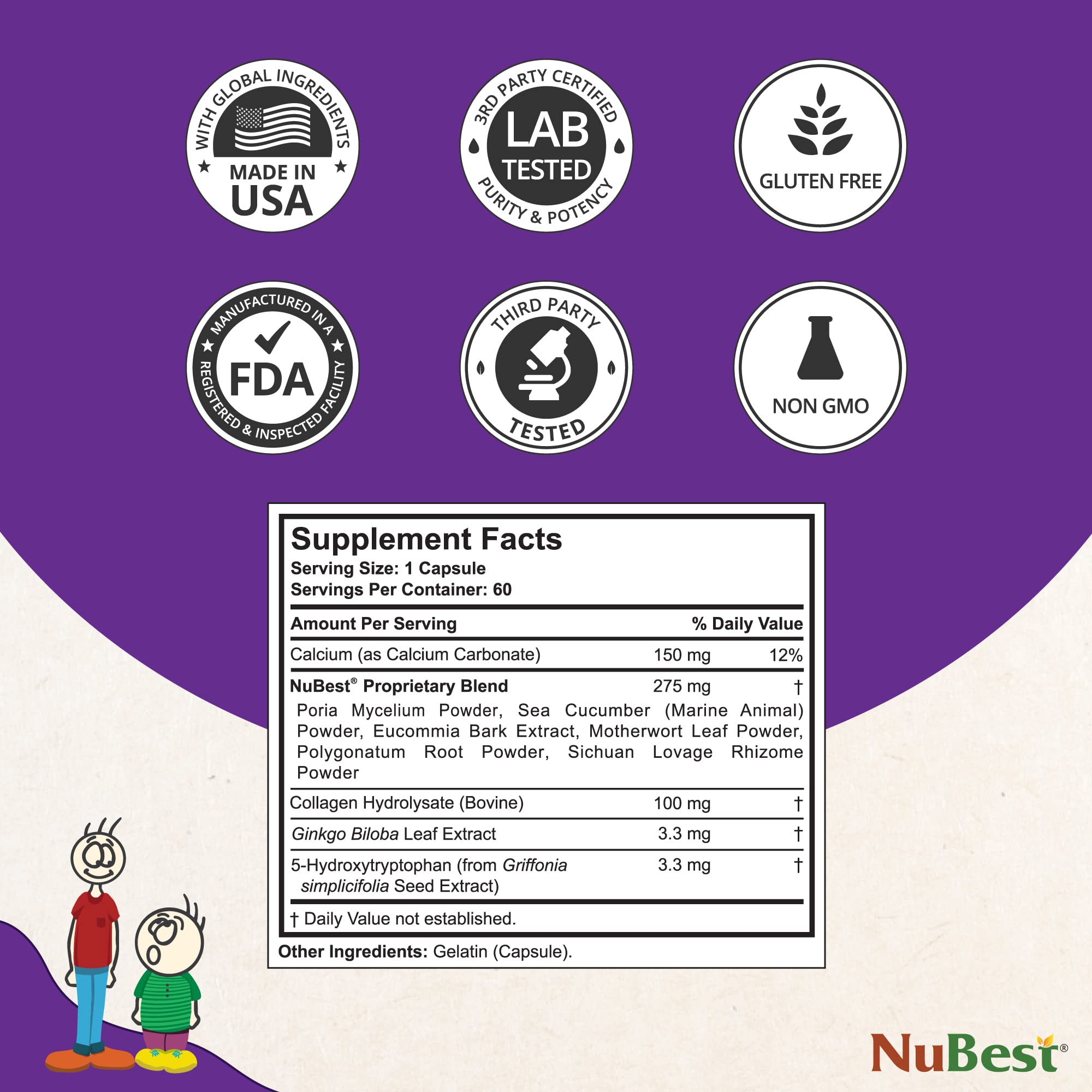 NuBest Tall Kids & Teens Height Growth Supplement - Calcium, Collagen & Herbs for Strong Bones, Immunity & Healthy Development - Ideal for Children 5+ Who Don't Drink Milk Daily - 2 Pack (2 Months Supply) - Perfect for School-Age Growth Support & Active Lifestyles