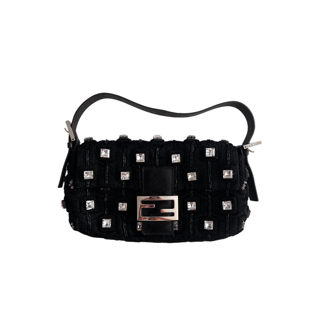 Fendi Crystal Cube Beaded Baguette Bag - Luxury Designer Handbag for Women | Perfect for Evening Parties, Weddings & Special Occasions