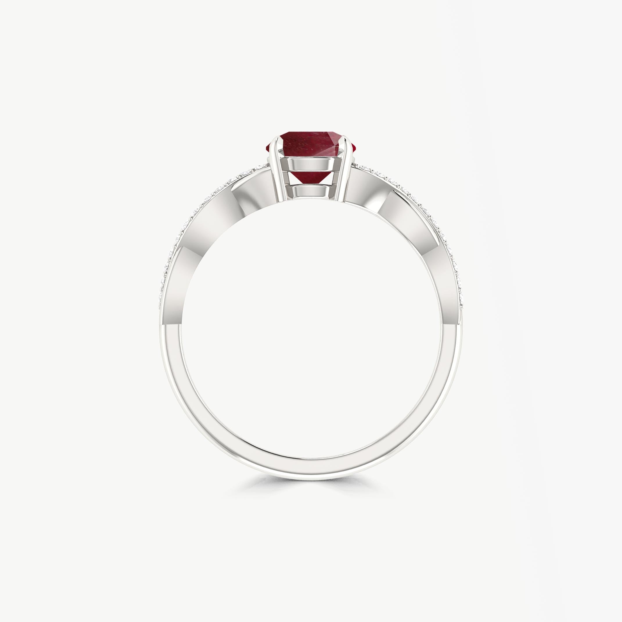 Handcrafted Rose Ruby Ring for Women - Dainty Round Red Gemstone Jewelry - Perfect for Weddings, Anniversaries & Romantic Gifts