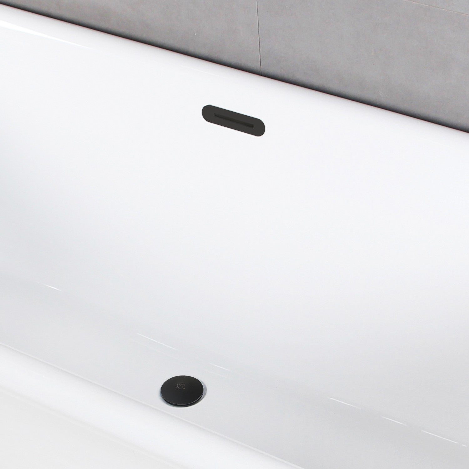 Aqua Eden 59-Inch Acrylic Freestanding Bathtub - Oval Double-Ended Soaking Tub with Drain, Glossy White & Matte Black Finish | Perfect for Modern Bathrooms & Spa-Like Relaxation