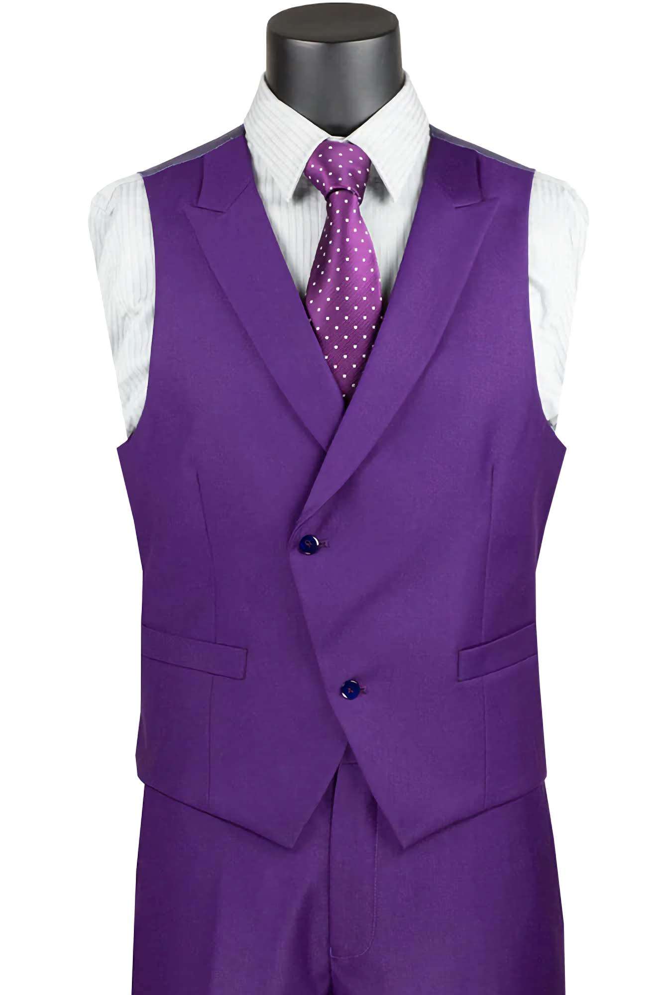 Modern Purple 3-Piece Suit with Vest & Adjustable Waist Pants | Formal Business Attire for Weddings, Interviews & Office Wear