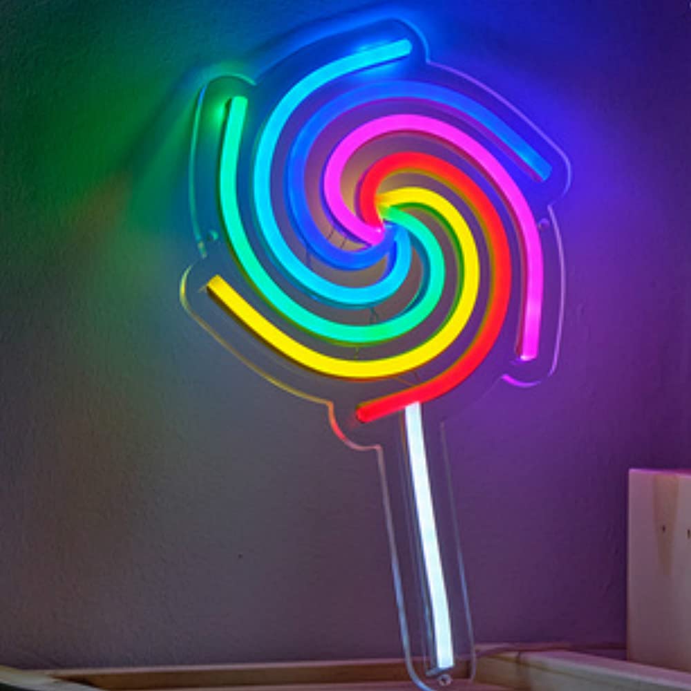 LED Neon Light Sign - Candy Sugar Wall Decor for Bedroom, Wedding & Birthday Party | Indoor Night Lamp, Kids Room Decor, Valentine's Gift | Perfect for Home, Bar, Cafe & Office Lighting