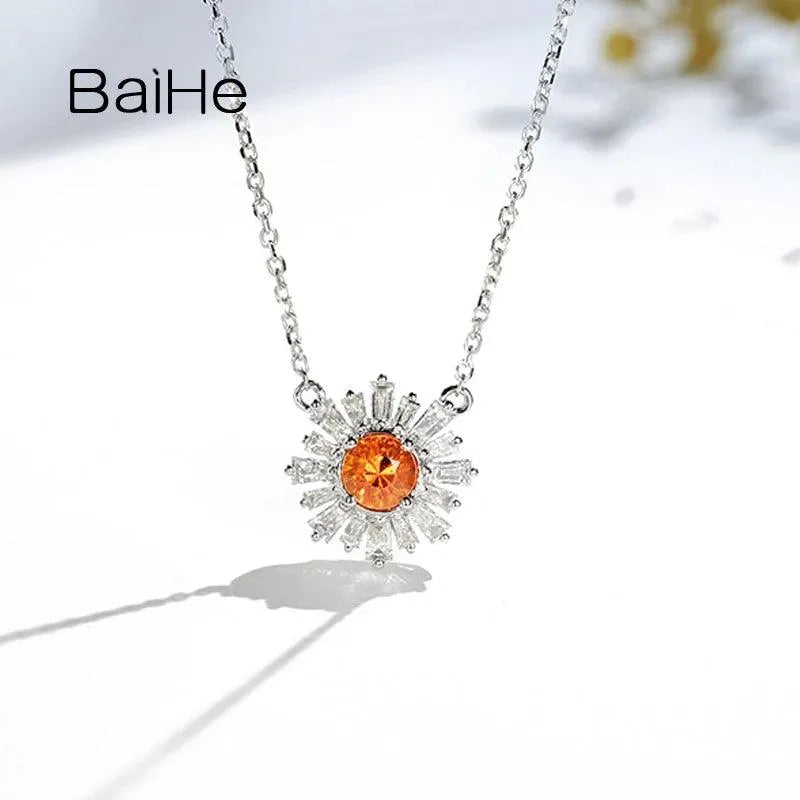 18K Solid Gold Diamond/Emerald/Sapphire/Ruby Pendant Necklace for Women - Elegant Clavicle Chain in White/Yellow/Rose Gold - Perfect for Weddings, Anniversaries & Special Occasions