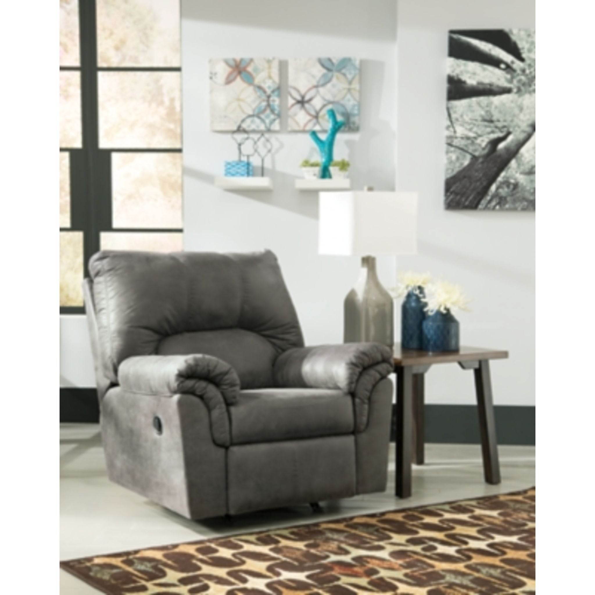 Bladen Rocker Recliner Chair - Comfortable Leather Living Room Reclining Chair with Smooth Gliding Motion - Perfect for Relaxing, Watching TV or Napping
