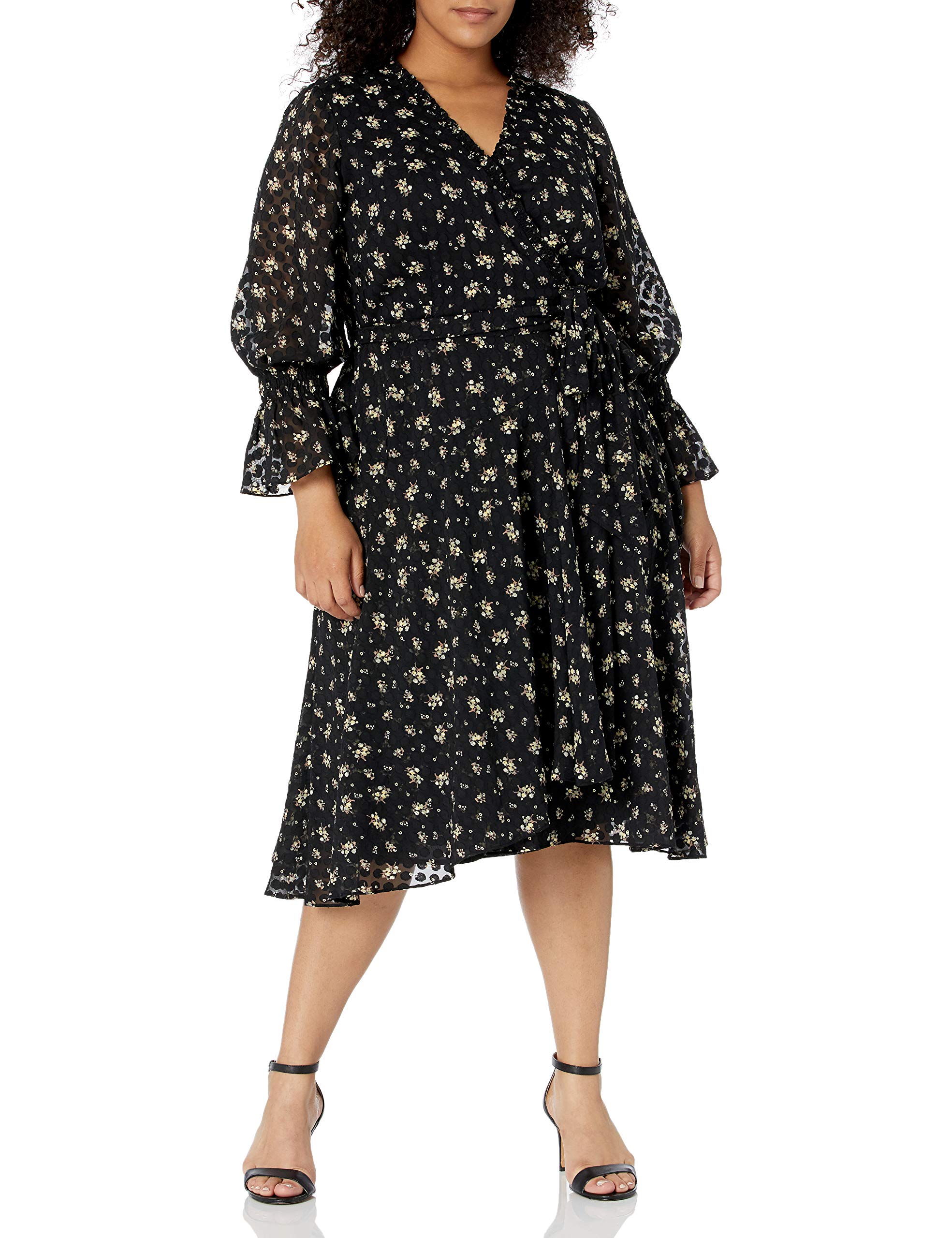 Tahari ASL Women's Smocked Ditsy Floral Wrap Dress - Elegant Summer Casual & Party Wear for Women