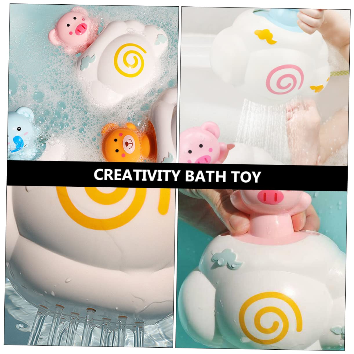 3-Piece Water Sprinkler Bath Toys Set - Fun Bathtub & Pool Play for Kids - Safe ABS Plastic White Bathroom Toys for Toddlers & Infants - Perfect for Sensory Play, Bath Time Fun & Outdoor Water Activities