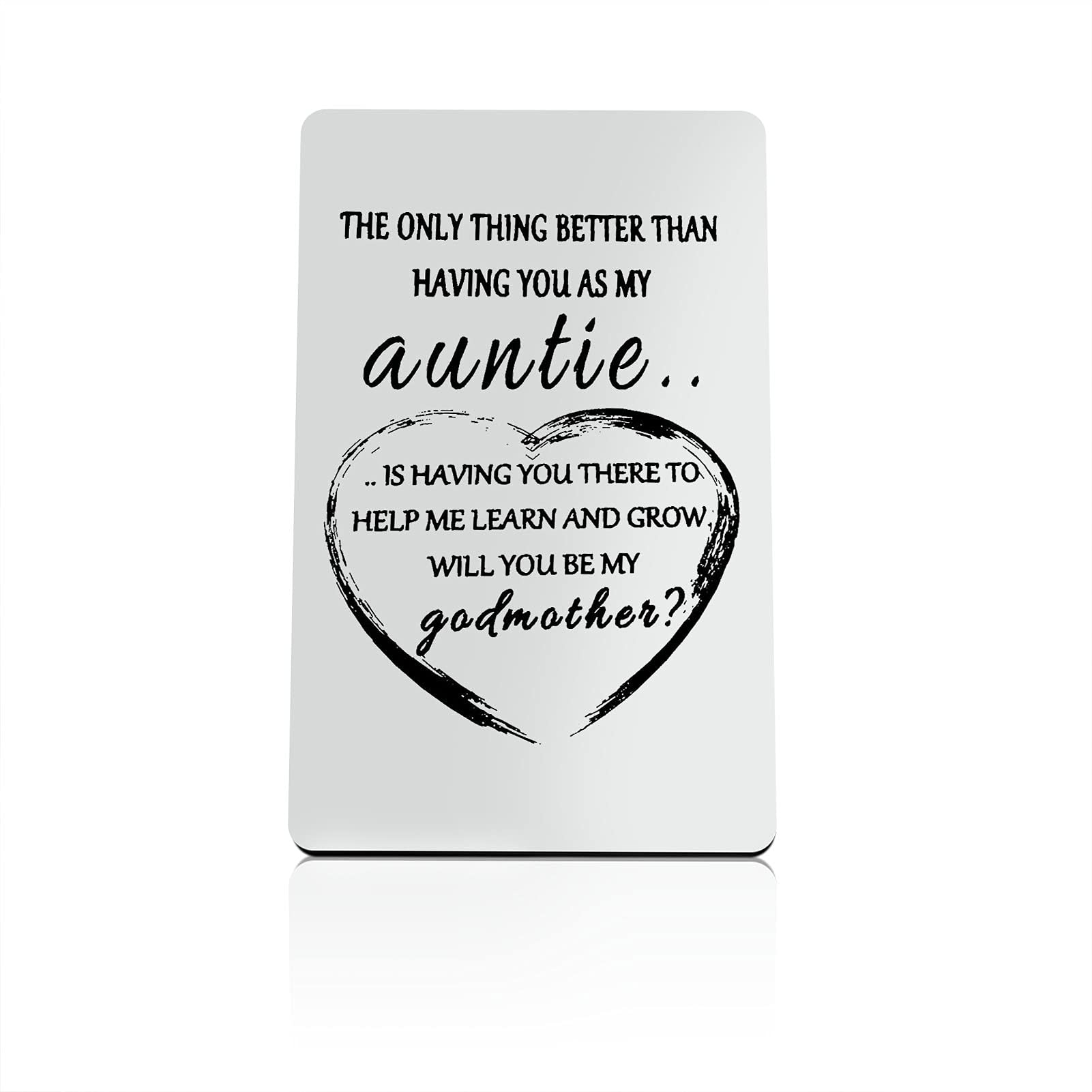 Personalized Godmother Engraved Wallet Card - Unique Godmother Proposal Gift, First Communion, Baptism Keepsake - Perfect for Mother's Day, Birthday & Special Announcements (Ideal for Godmother Asking Ceremonies & Heartfelt Moments)