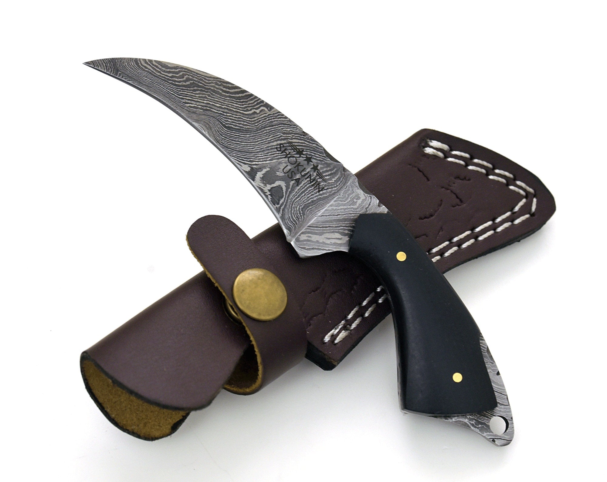 Razorsong Mini Damascus Steel Knife - Compact Pocket Knife for Camping, Hiking & Everyday Carry | Handcrafted Damascus Blade with Wood Handle