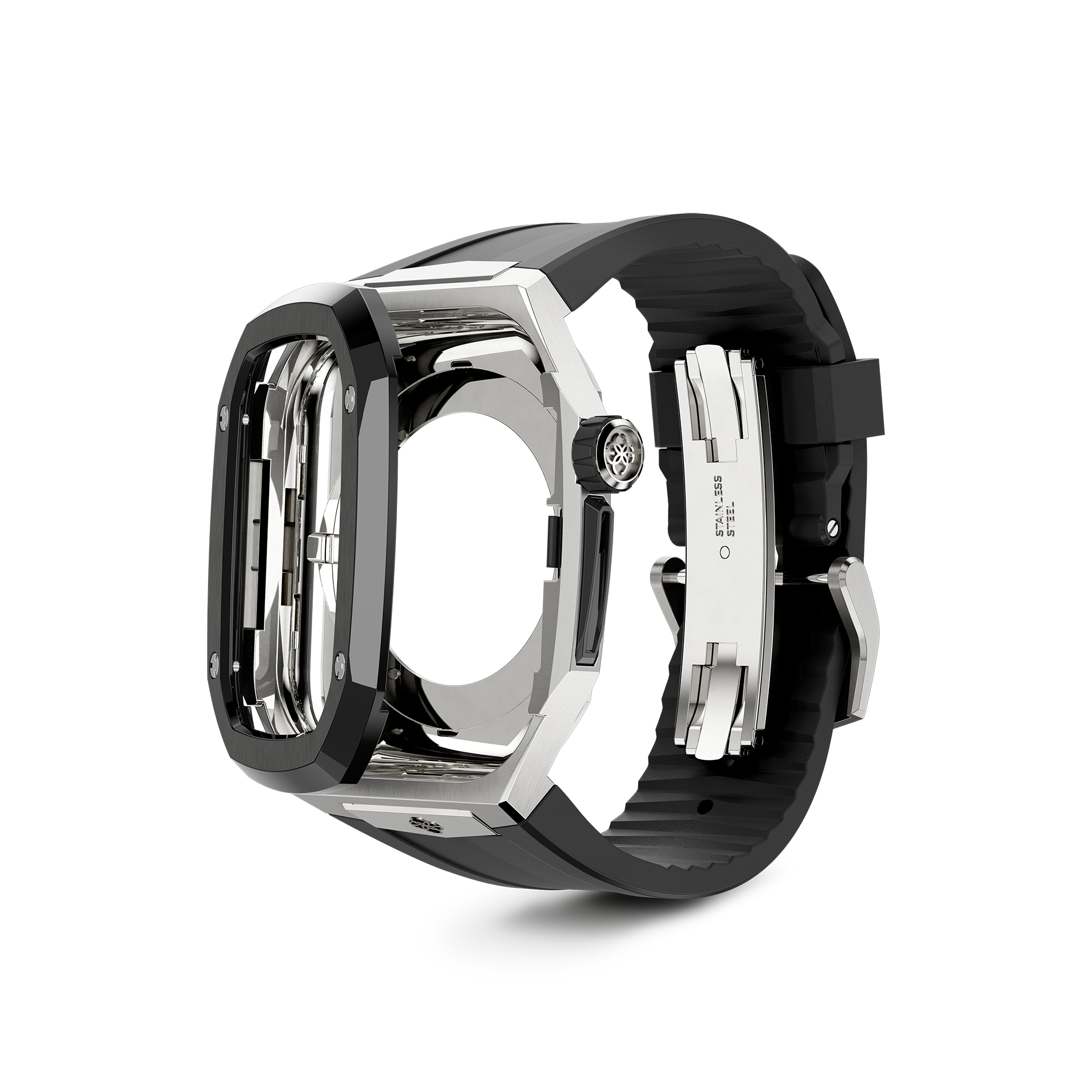 Apple Watch Case SPIII41 - Silver & Jet Black Protective Cover for Apple Watch Series 1/2/3/4/5/6/SE - Durable Slim Fit Design for Workout, Running & Daily Use