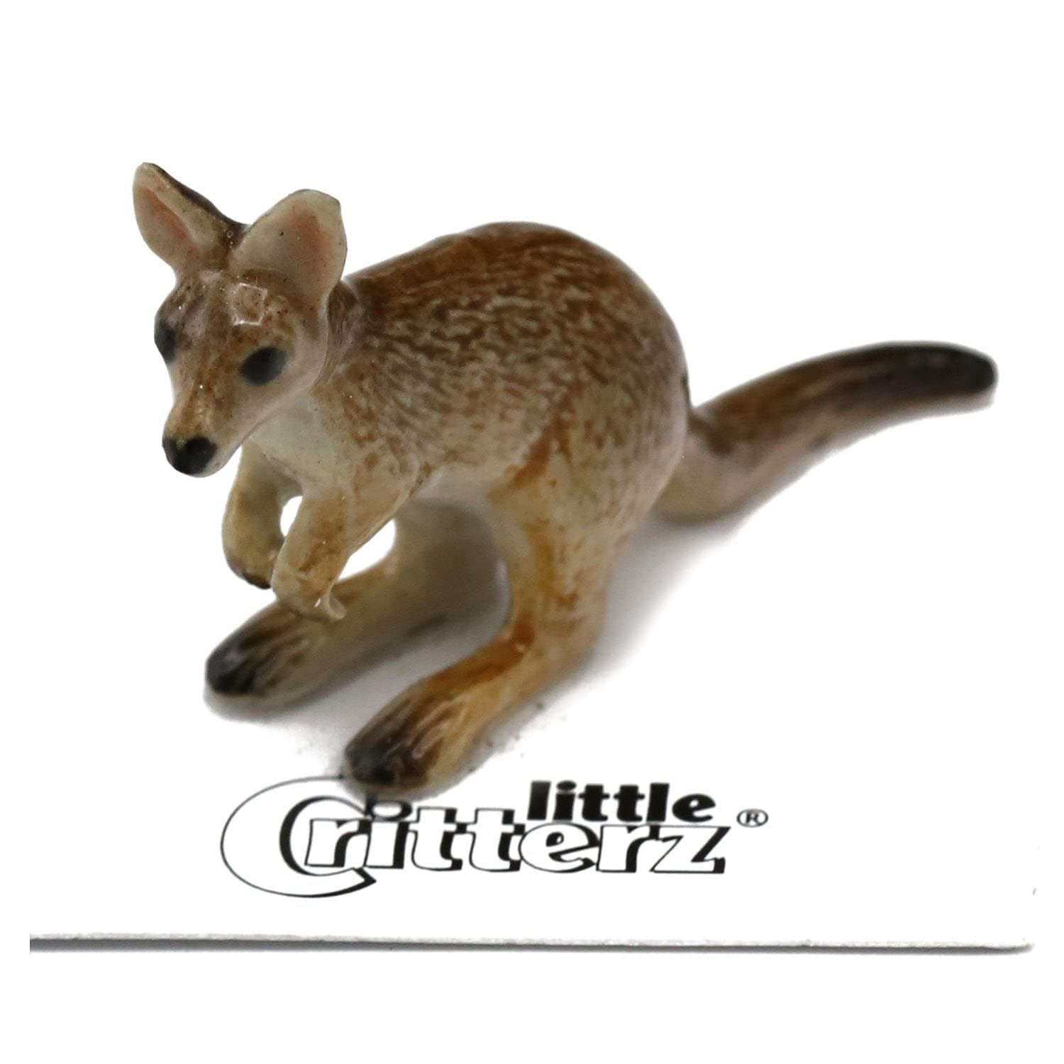 Wallaby Rocko - Bronze Forest Animal Miniature Porcelain Figurine for Home Decor | Perfect for Bookshelf Display, Office Desk Ornament, and Gift Giving