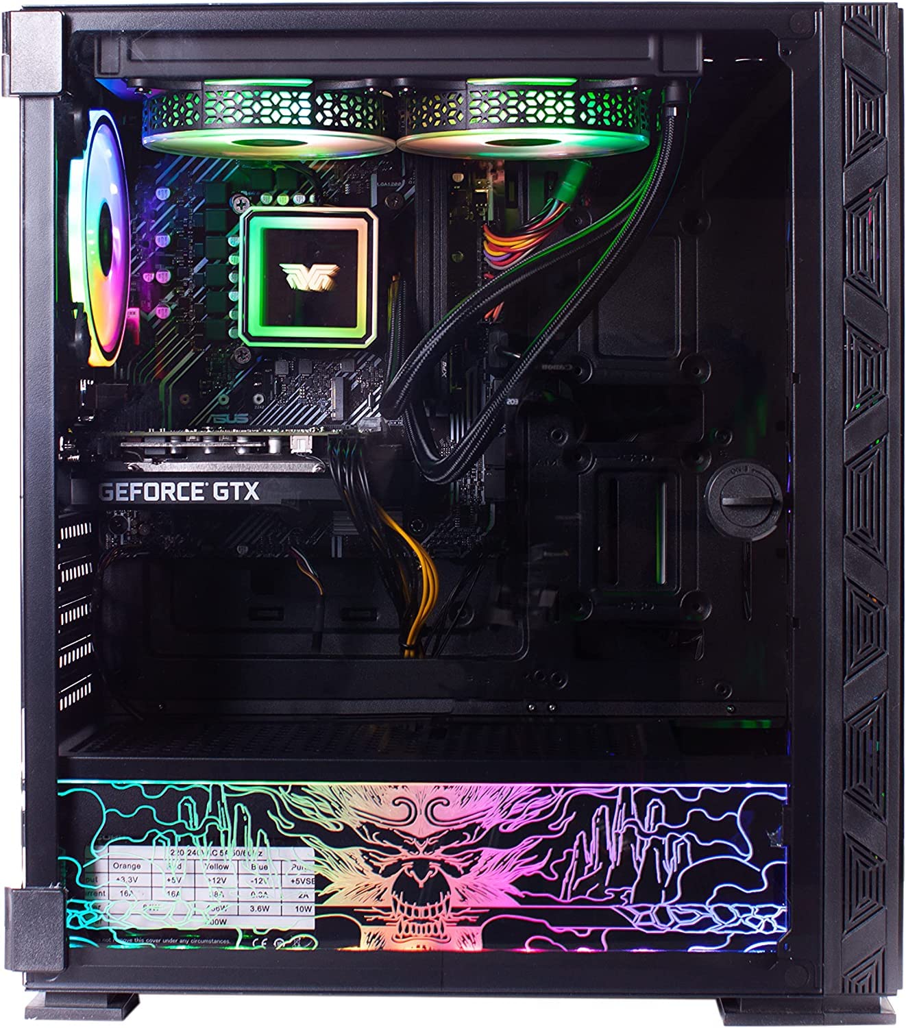 Veno Scorp Gaming PC - Intel Core i7-6700 3.9GHz, 16GB RAM, GT 730 2GB GPU, 256GB M.2 SSD + 1TB HDD, 500W 80+ PSU, NEONZILLA 4x ARGB Fans, 240MM Liquid Cooling, WiFi, Windows 11 - Perfect for Esports, Streaming & High-Performance Gaming