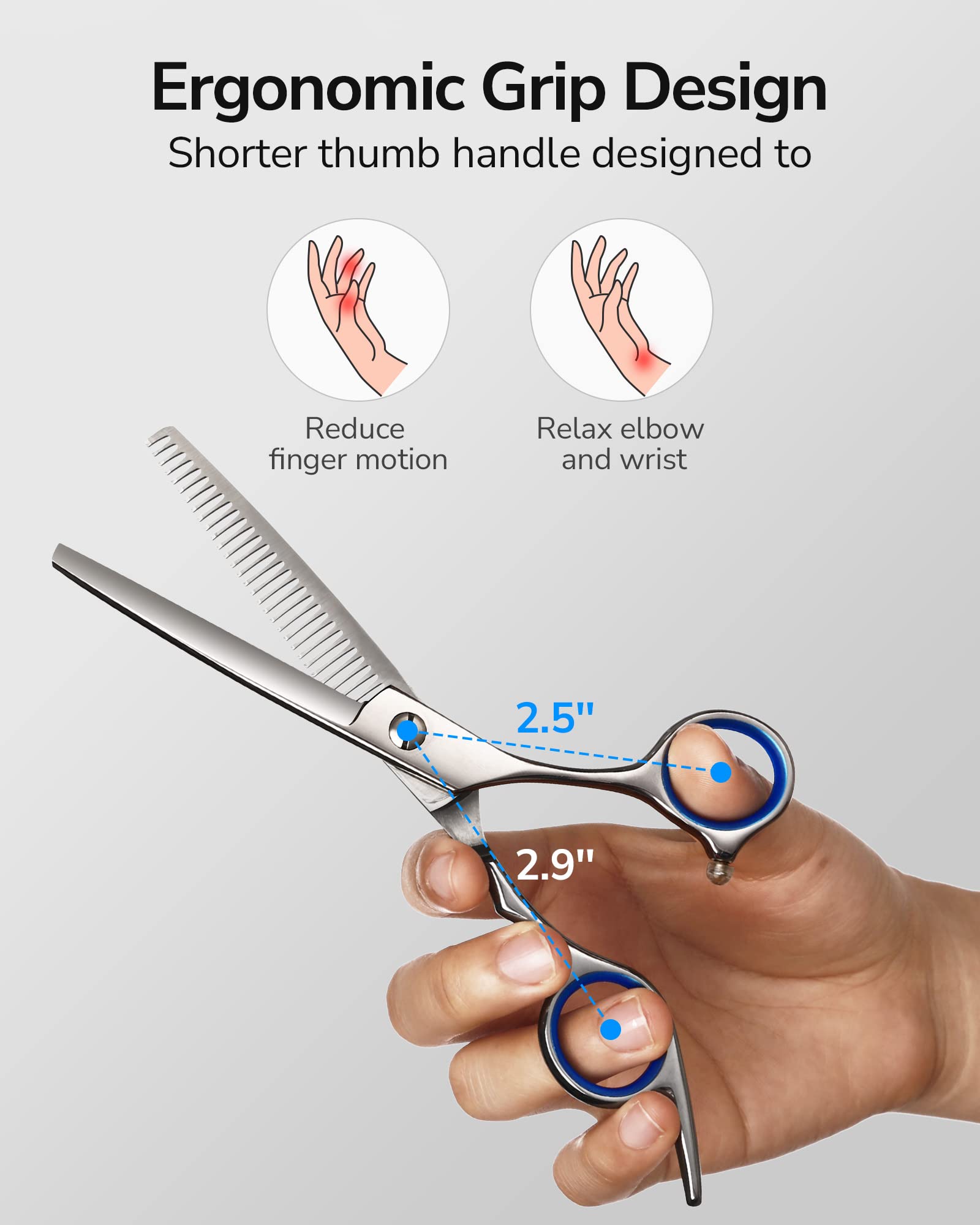 Professional Hair Thinning Scissors 6.5 Inch - Japanese Stainless Steel Texturizing Shears for Barber, Salon & Home Haircutting | Perfect for Layering, Thinning & Styling Hair
