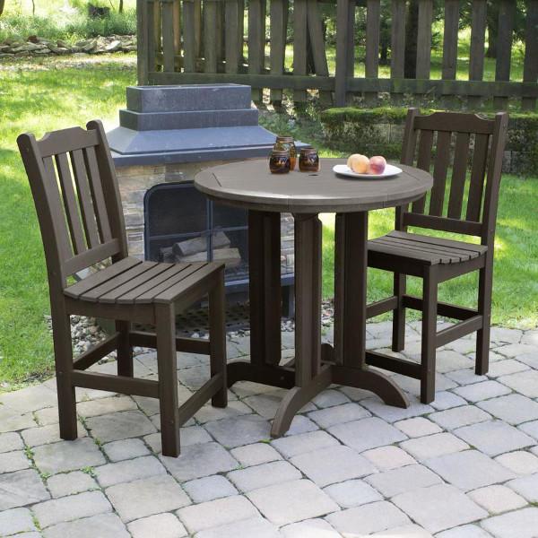 Lehigh 3-Piece Round Counter Height Outdoor Patio Dining Set with Weather-Resistant Chairs - Perfect for Backyard, Garden, and Poolside Entertaining