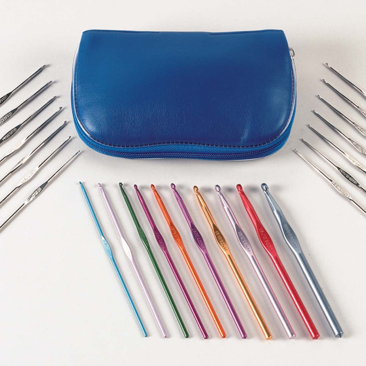 Premium Herrschners 24-Piece Crochet Hook Set with Case - Ergonomic Knitting Needles for Yarn Crafts - Perfect for Beginners & Professionals, DIY Scarves, Hats, Blankets & Home Decor Projects