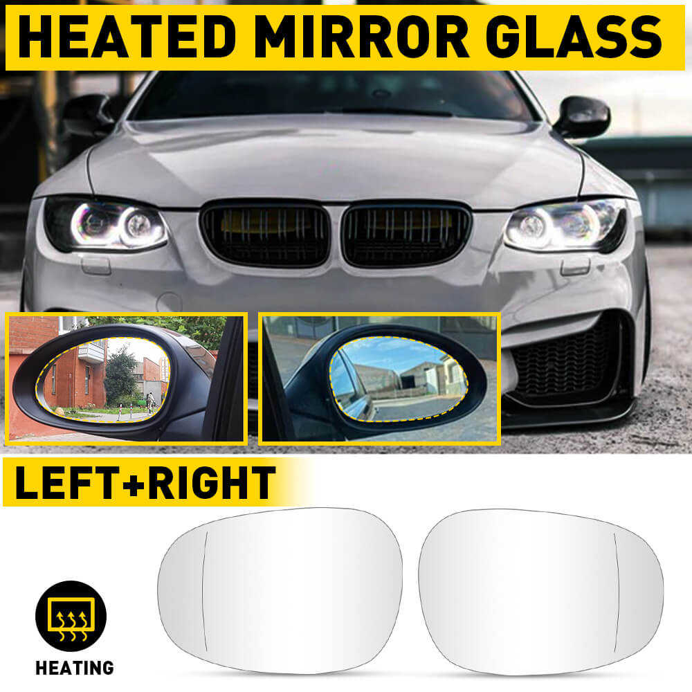 Heated Side Mirror Glass for BMW E82 E88 E90 E91 E92 E93 - Driver & Passenger Side Replacement - Perfect for Winter Driving & Enhanced Visibility