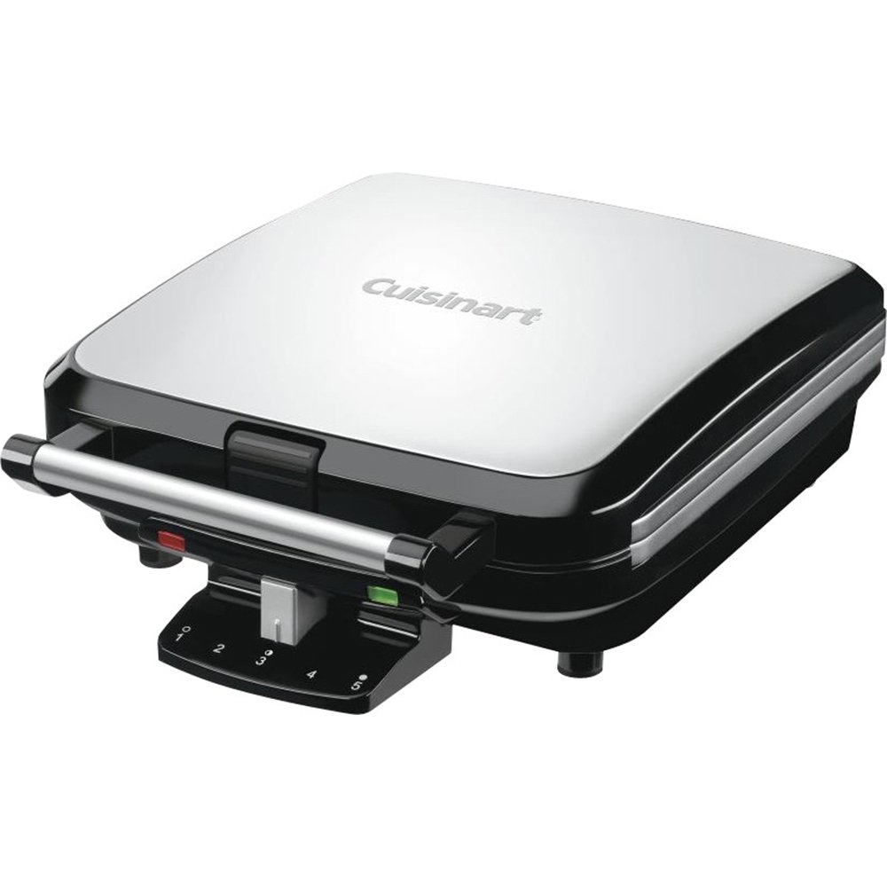 Cuisinart WAF-150 4-Slice Belgian Waffle Maker - Stainless Steel Waffle Iron with Non-Stick Plates & Adjustable Temperature - Includes 1 Year CPS Protection Plan - Perfect for Breakfast, Brunch & Family Gatherings