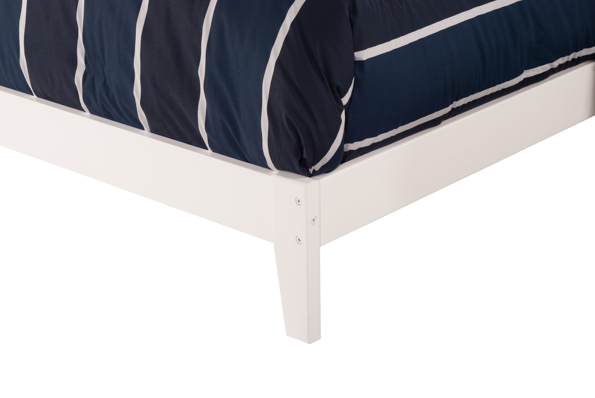 AFI Nantucket Twin Foundation Bed Frame with USB Charging Ports - White - Perfect for Small Bedrooms, Guest Rooms & Dormitories