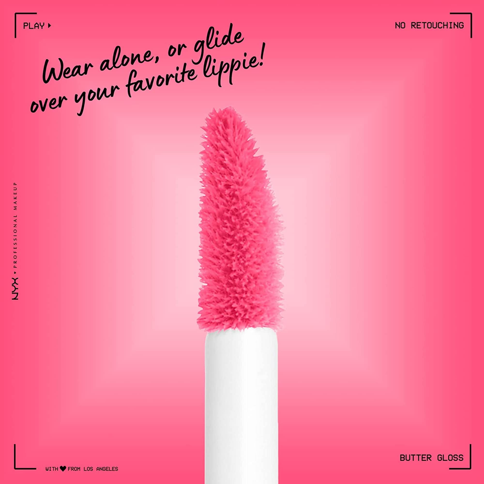 NYX Professional Makeup Butter Gloss - Non-Sticky Lip Gloss in Peaches & Cream (Pink Coral) | Hydrating & Shiny Finish for Everyday Wear & Special Occasions