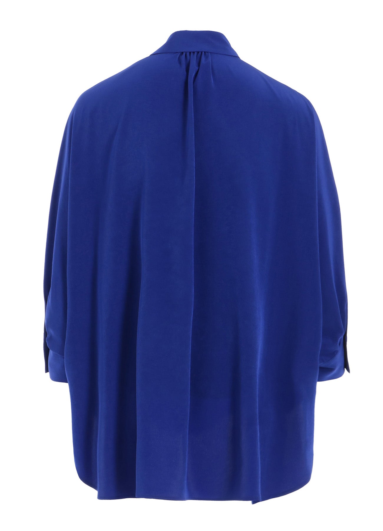 Elegant Crepe de Chine Half Sleeve Cape Blouse - Women's Fashion Tops for Office Wear & Evening Outfits